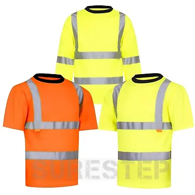 Buy Hi Viz T Shirts High Visibility Tees Yellow Orange |M-2XL| • 9.95£