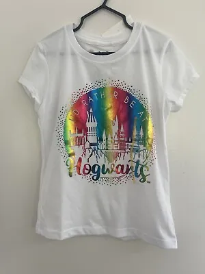 Buy Harry Potter Wizarding World Kids Girls Rainbow Hogwarts T-Shirt White S 6-6X • 17.08£