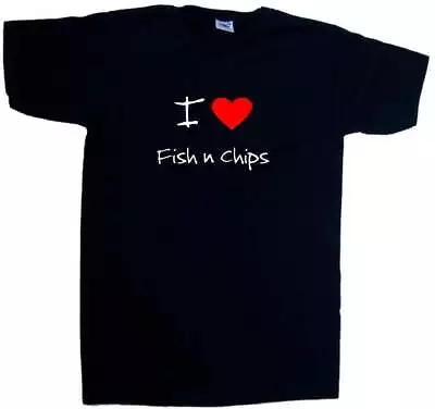 Buy I Love Heart Fish & Chips V-Neck T-Shirt • 16.99£