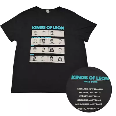 Buy Kings Of Leon 2022 Australian Tour T-Shirt Mens XXL - Black Tee Rock Music • 18.96£