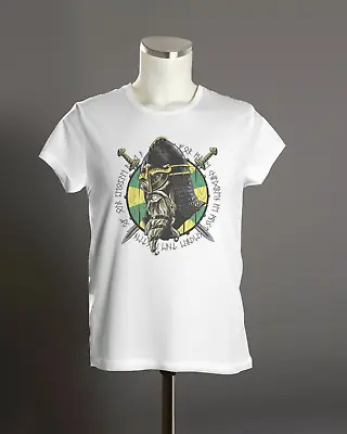 Buy Viking Warrior White Cotton T-shirt - Size M | Norse Mythology Graphic Tee • 15.95£
