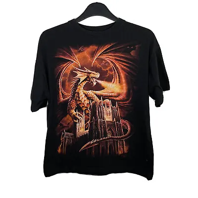Buy Spiral Dragonfly T Shirt Mens Anne Stones Black Short Sleeve Size L • 15£