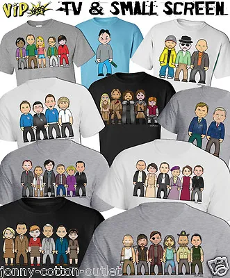 Buy VIPwees Mens ORGANIC T-Shirt TV Small Screen Inspired Caricatures Choose Design • 10.49£