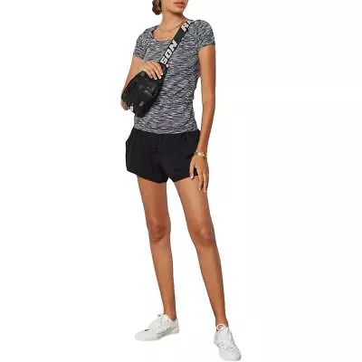 Buy Serenity Womens Black Fitted Short Sleeves Tee Pullover Top Shirt L  8795 • 4£