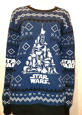 Buy Star Wars Tree CHRISTMAS JUMPER  Blue Embroidered Size Large 42  George Asda • 39.99£