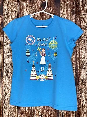 Buy Disney Store Girl’s Belle T-Shirt Beauty & The Beast Short Sleeve SZ Medium 7-8 • 5.60£
