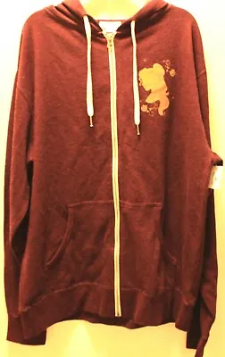 Buy New Disney Parks Beauty And The Beast Belle And Rose Burgundy Zip Hoodie Large • 120.09£