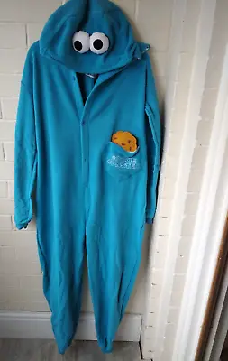Buy Sesame Street Party Fancy Dress Body Suit Pajamas Cookie Monster Size UK M • 15£