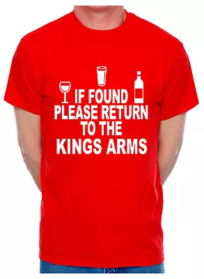 Buy Personalised Mens T-Shirt If Found Return To Kings Arms Pub You Choose Name • 9.99£