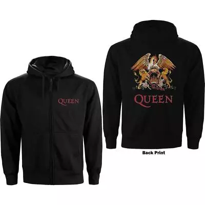 Buy Official Licensed - Queen - Classic Crest Zip Hooded Sweatshirt Hoodie Freddie • 45.99£