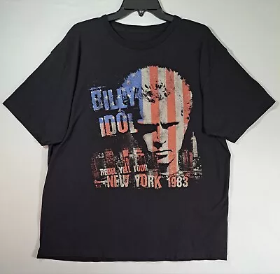 Buy Billy Idol Rebel Yell Tour New York 1983 Men XL Shirt American Flag Punk 2018 • 17£