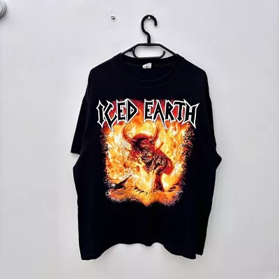 Buy Vintage Iced Earth Burnt Offerings Black T-shirt XL Black Metal 2000s Y2k • 24.99£