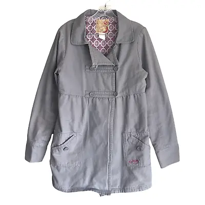 Buy Billabong Women's Pea Coat Jacket Size M Gray Geometric Lining Insulated • 12.72£
