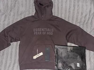 Buy Mens Essentials Fear Of God Hoodie Large (plum) Brand New With Authenticity Card • 60£