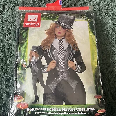 Buy Delux Dark Miss Mad Hatter Costume Ladies Halloween Alice Fancy Dress XL • 21.27£