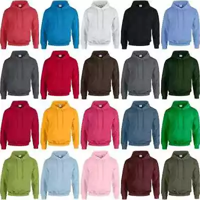 Buy Gildan Plain Hooded Sweatshirt Mens Womens Soft Heavyweight Hoodie 36 Colours!! • 20.99£