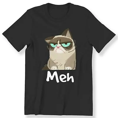 Buy Grumpy Cat Meh Men's Ladies Kids T-shirt Cat Lovers Perfect Gift Tee 100% Cotton • 12.99£