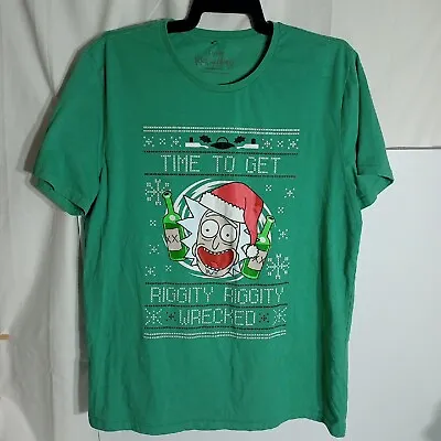 Buy XMAS Time To Get Riggity Wrecked Tee T-Shirt (X Large) Christmas Rick And Morty • 21.34£