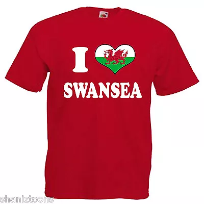 Buy I Love Heart Swansea Wales Adults Mens T Shirt 12 Colours Size S - 3XL • 9.49£