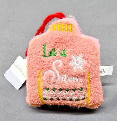 Buy Faux Shearling 'Let It Snow' Sweater Christmas Tree Ornament Pink • 9.38£