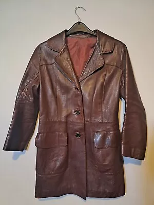 Buy Red Leather Coat Size Medium • 30£