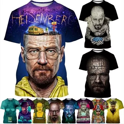 Buy Breaking Bad Heisenberg 3D Print Women Men Short Sleeve T-shirt Tops Casual Tees • 10.79£