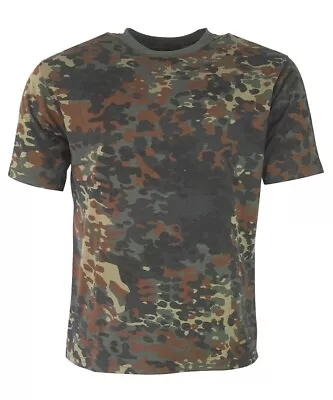 Buy Mens Military Style German Flecktarn Camouflage T Shirt Army Combat Hunting Top • 8.95£