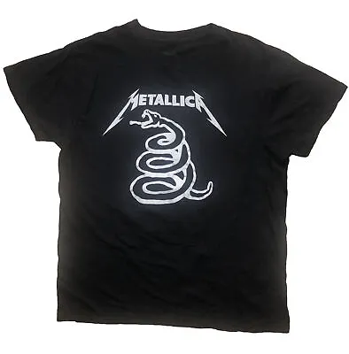 Buy METALLICA T-SHIRT Black Don’t Tread On Me Black Album Snake Graphic Logo L • 11.57£