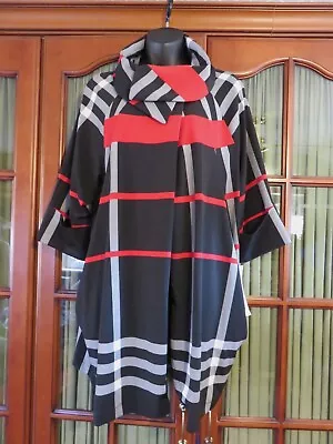 Buy Joseph Ribkoff Black White And Red Striking Checked Jacket Size 10, NWT • 140£