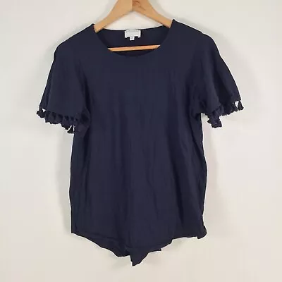 Buy Witchery Womens T Shirt Size M Navy Blue Short Sleeve Cotton Round Neck 066951 • 13.60£