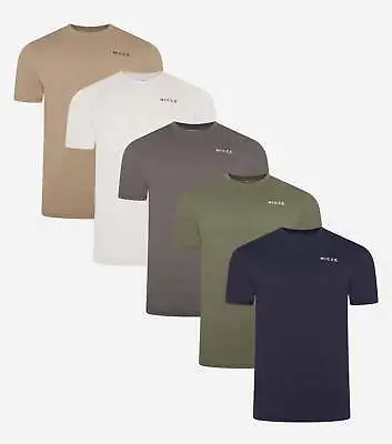 Buy Nicce Men's 5 Pack 100% Cotton T-Shirts - Navy/Olive/Grey/White/Lt Brown • 32.49£