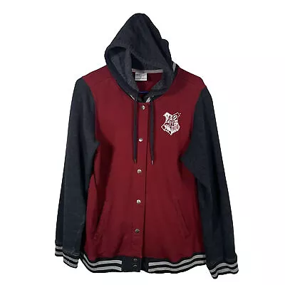 Buy Harry Potter Hogwarts Sweatshirt Jacket Maroon Black Size XL • 28.53£