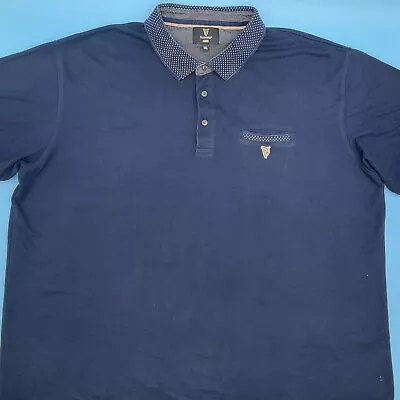 Buy Guinness Men’s Cotton Blend 1/4 Button Navy Blue Pocket Polo Shirt 3XL • 21.89£