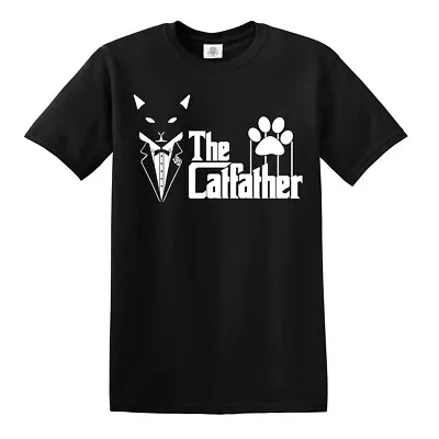 Buy The Catfather T-Shirt Funny Cat's Dad Cat Lover Kitten Father Pops Tshirt Top  • 9.95£