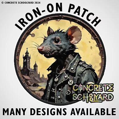 Buy Punk Skinhead Rat Patch Iron On Jacket Backpatch Crust Metal Army Mod Mouse 666 • 8.95£