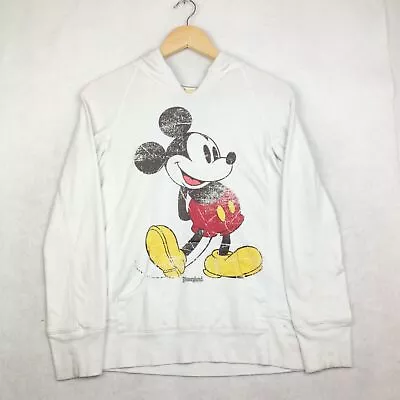 Buy Disneyland Resort Womens Long Sleeve Mickey Mouse Hoodie -  White - Size Medium • 15.99£