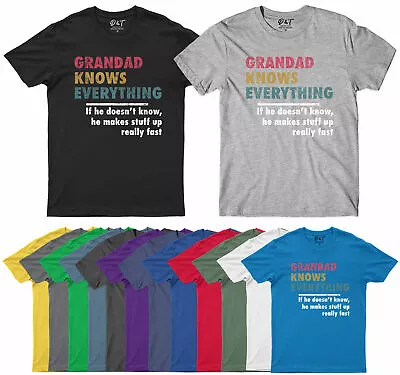 Buy Grandad Knows Everything Mens T Shirt Fathers Day Grandfather Tee Top • 13.49£