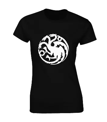 Buy House Targaryen WHT - Ladies T Shirt House Of Dragon Thrones Game Of Kings • 10.99£