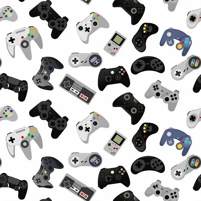 Buy Video Games Controllers - 100% Craft Cotton Fabric - Digital Print Material • 11.98£