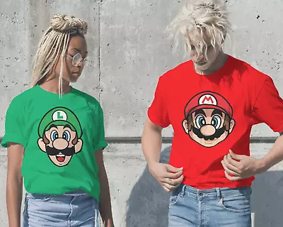 Buy Super Mario And Luigi T Shirt, Vintage Game Super Mario Brothers Gaming-Top • 14.99£