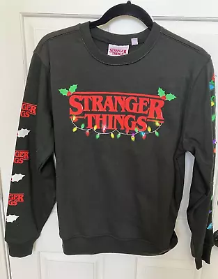 Buy Stranger Things Holiday Light-up (Multi-color Flashing) Sweatshirt Size Small • 11.74£