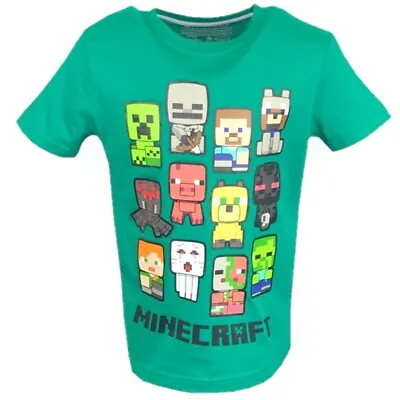 Buy Boys Kids Children Minecraft T Shirt Top T-shirt Age 4 5 6 7 8 9 10 11 12 13 Yrs • 5.99£
