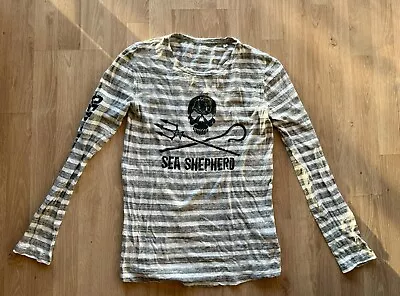 Buy Sea Shepherd Long Sleeve Striped T-shirt Size Unisex Small • 9.99£
