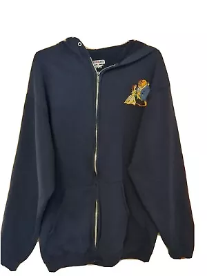 Buy Beauty And The Beast Belle And Beast Embroidered Full Zip Vintage Hoodie Size L • 32.66£