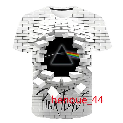Buy Unisex 3D Pink Floyd Rock Band Casual Short Sleeve T-shirt Tee Pullover Top Gift • 8.99£