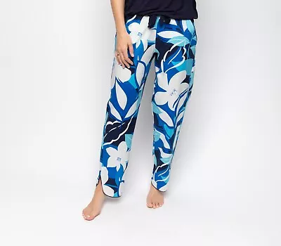Buy Cyberjammies Pyjama Bottoms Cotton Modal Women Marie Blue Floral Pj Pants • 14£