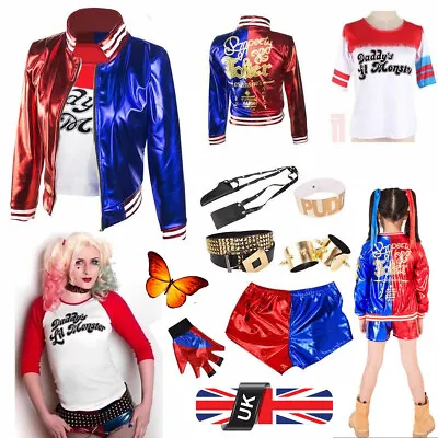 Buy Halloween Adult/Kids Harley Quinn Suicide Squad Costume Cosplay Fancy Dress Xmas • 12.55£