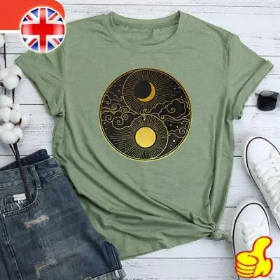 Buy Sun And Moon T Shirt Tee-Olive Green-XXL • 11.15£
