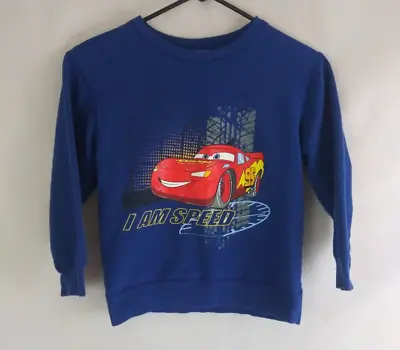 Buy Disney Store Cars Blue Lightning McQueen I Am Speed Boys Sweatshirt Size Small • 7.87£