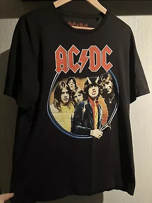 Buy ACDC T Shirt Large Black Spell Out Graphic Print Rock Music Band Mens B4 • 6£